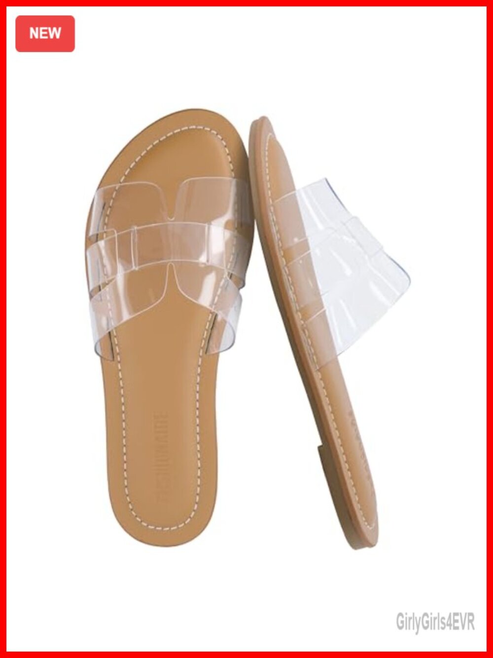 Women's Clear Jelly Slide Sandals Cushioned Waterproof